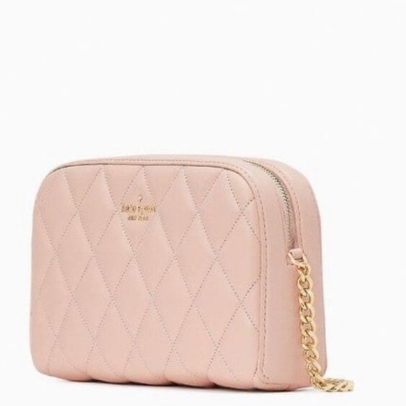 Kate Spade Quilted Leather Conch Pink Mini Camera Crossbody Bag